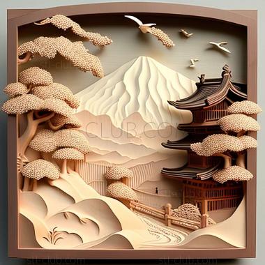 3D model Higashimatsuyama in Japan (STL)